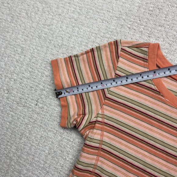 Columbia Retro Striped T-Shirt Women’s Sz M Salmon Pink Boho Outdoor Casual Top - Picture 9 of 14